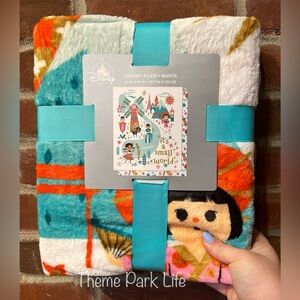 Disney Parks It's a Small World Reversible Plush Throw Blanket NEW